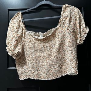 aerie flower print crop top